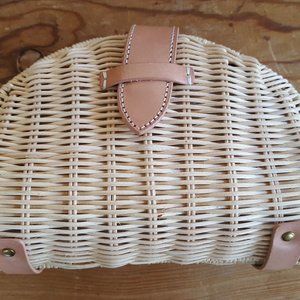 JCREW FAN RATTAN CLUTCH ASO MEGHAN MARKLE NWT